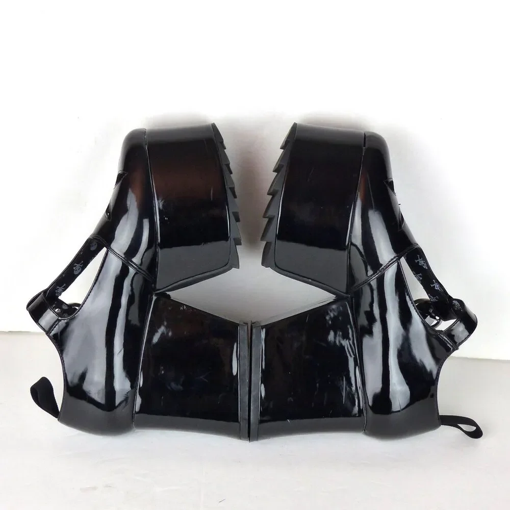 Lamoda Mary Jane Shoes Women 7 Black Patent Overthinking It Platform Cutout Goth